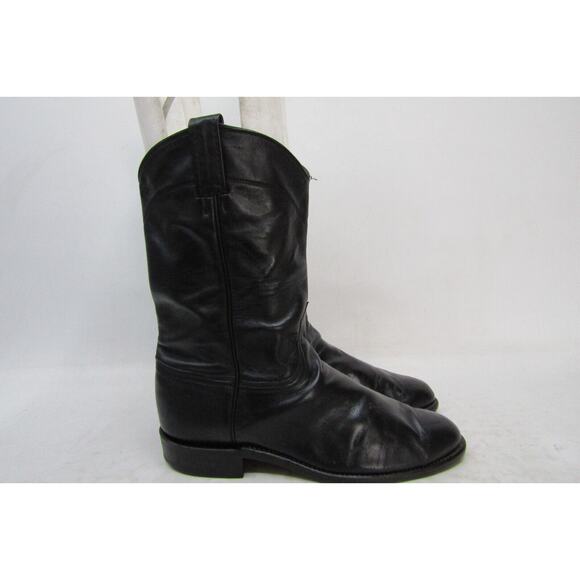 Evenin Star Mens Size 8.5 D Black Leather Cowboy Western Roper Boots main image 5